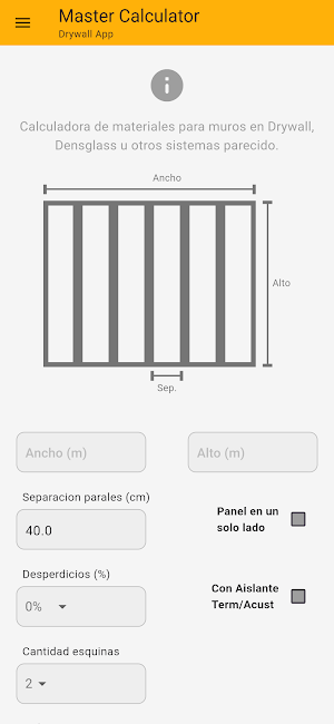 Calculadora - Muros Drywall Screenshot 0