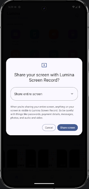 Lumina Screen Record Screenshot 1