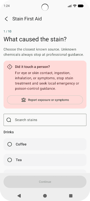 Stain First Aid: Stain Guide Screenshot 1