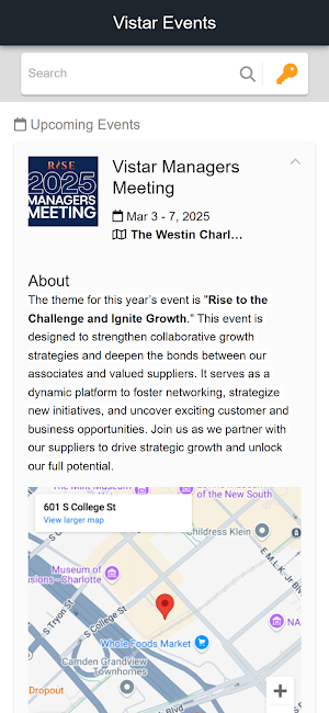 Vistar Events Screenshot 1