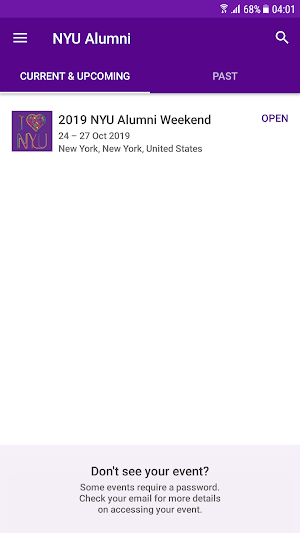 NYU Alumni Weekend Screenshot 1