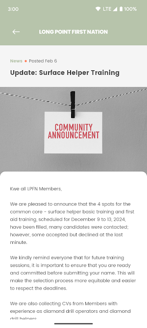 Long Point First Nation Screenshot 2
