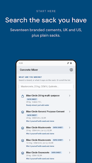 Concrete Mix Ratio Calculator Screenshot 2
