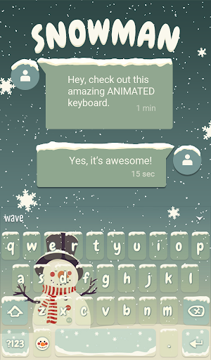 Snowman Animated Keyboard + Live Wallpaper Screenshot 2
