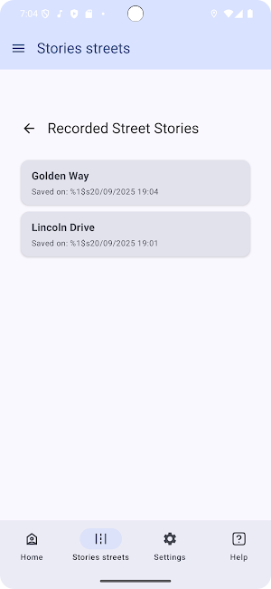 Street Story GPS Screenshot 1