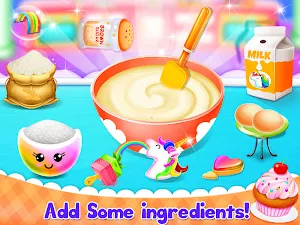 Unicorn Cupcake Baking Kitchen: Dessert Games Screenshot 2