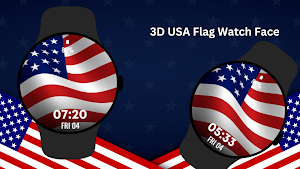 3D USA Flag Watch Face Screenshot 1