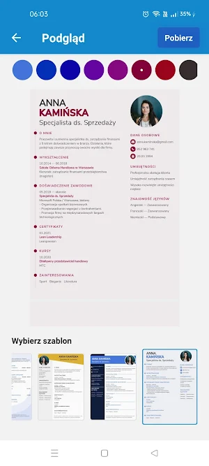 Kreator CV - po polsku Screenshot 2