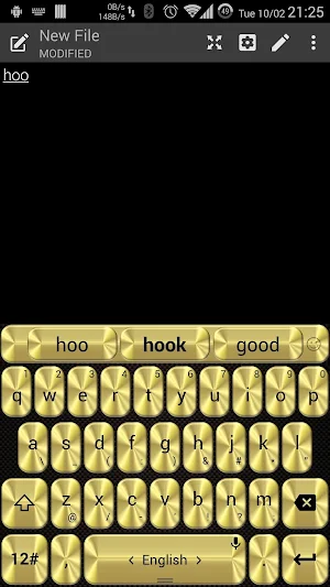 Keyboard Theme Metallic Gold Screenshot 3