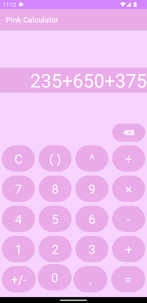Pink Calculator Screenshot 1