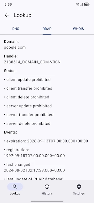 DomainQuery: DNS, RDAP & WHOIS Screenshot 2