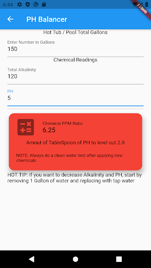 Hot Tub Water Balance Screenshot 2