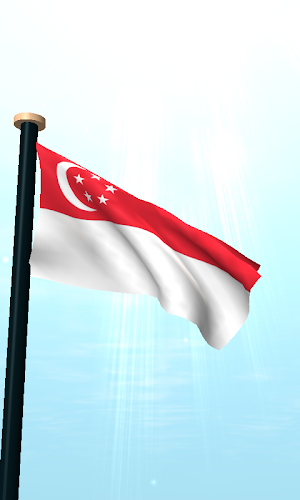 Singapore Flag 3D Wallpaper Screenshot 1