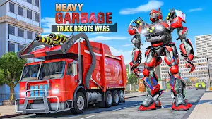 Heavy Garbage Truck Robot Wars: flying robot games Screenshot 1