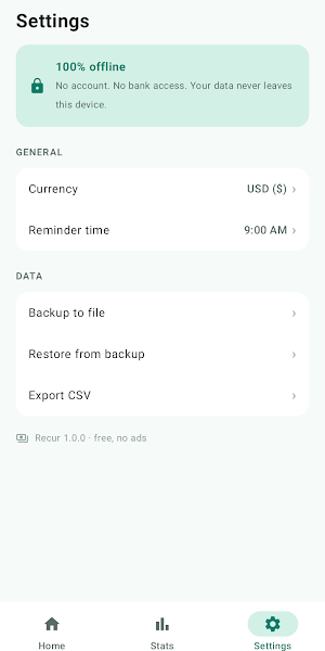 Recur: Subscription Tracker Screenshot 3