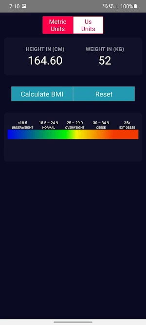 BMI Calculator Screenshot 1