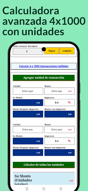 Calculadora 4x1000 Screenshot 3