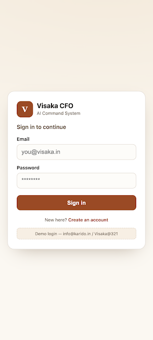 Visaka CFO Screenshot 0