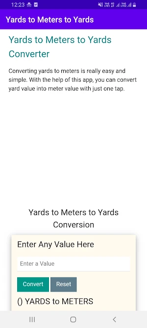 Yards to Meter | Meter to Yard Screenshot 0