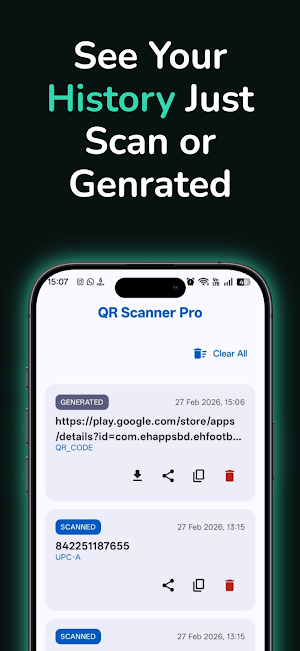 QR Barcode Scanner & Generator Screenshot 2
