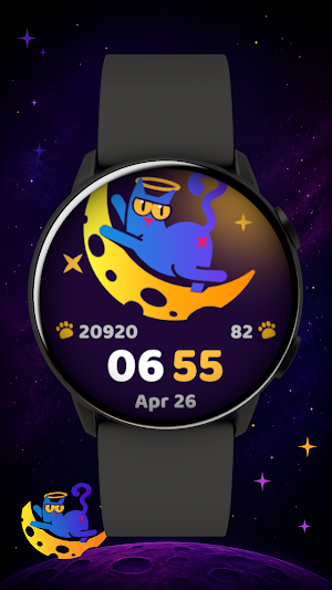 Moon Kitty Watch Face Screenshot 0