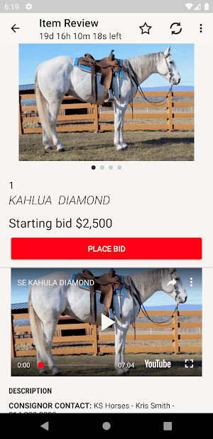 HorseBid Screenshot 2