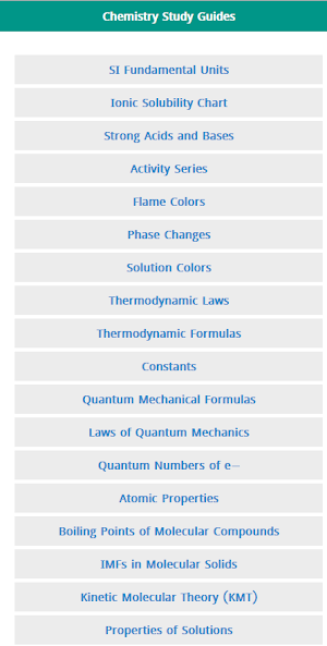Chemistry Study Guide Screenshot 0