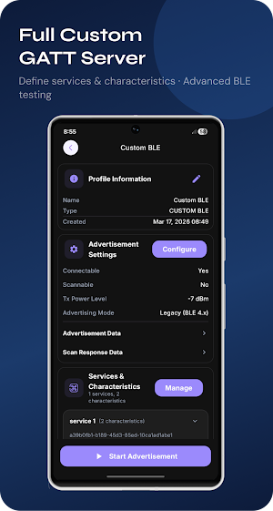 BLE Advertiser(GATT Simulator) Screenshot 2