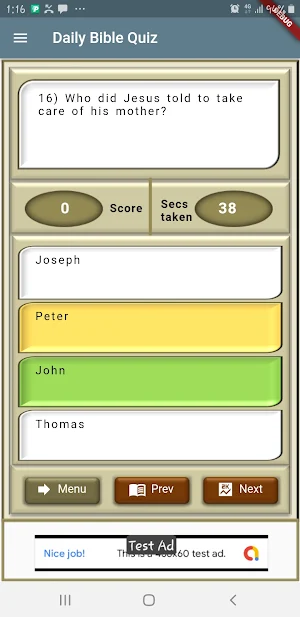 Daily Bible Quiz Screenshot 0