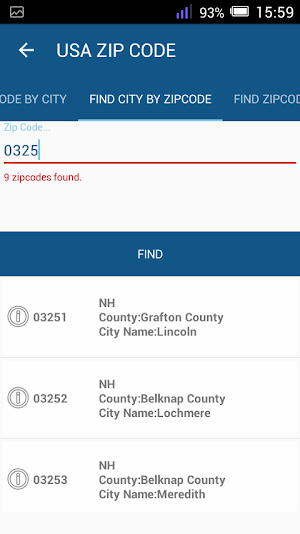 USA Zip Code Screenshot 2