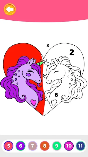 Unicorn coloring by number Screenshot 1
