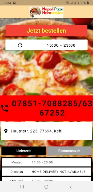 Napoli Pizza Heimservice Screenshot 1