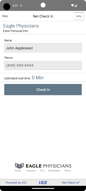 Net Check In Eagle Physicians Screenshot 1