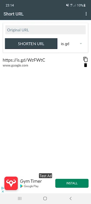 Short URL Screenshot 1