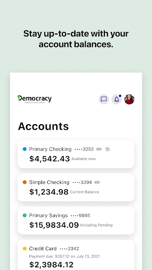 Democracy FCU Mobile Screenshot 2