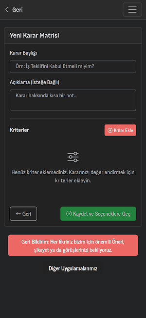 Karar Matrisi Screenshot 1