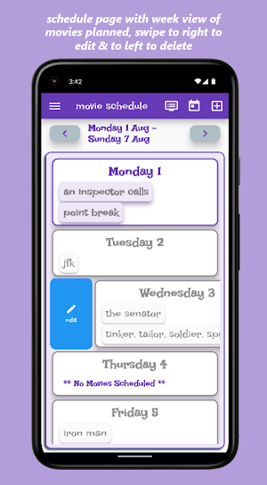 Movie Scheduler Screenshot 1