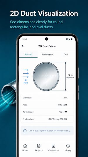 Duct Size Calculator Screenshot 2