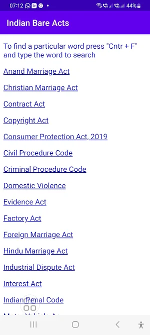 Bare Acts-Eng Screenshot 2
