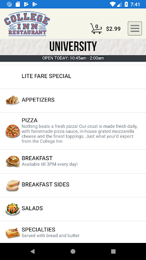College Inn Restaurant Screenshot 0