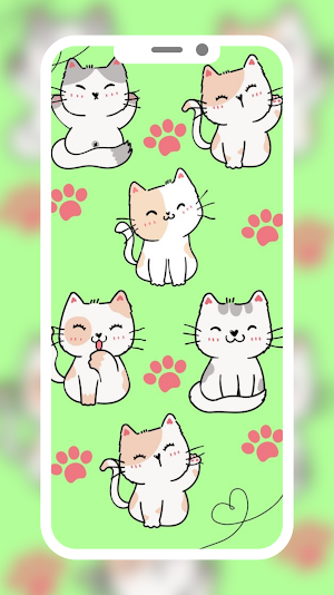 Cute Cat Cartoon Wallpaper HD Screenshot 1