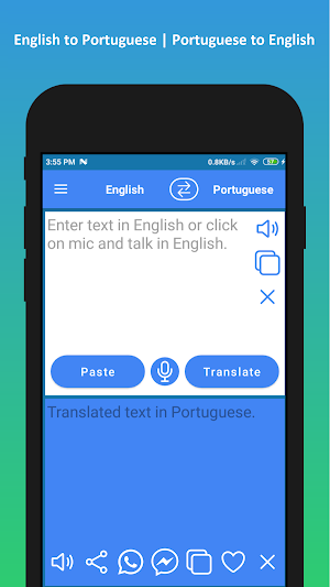 English to Portuguese Translator app - Free Screenshot 0
