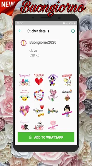 Stickers Buongiorno e Buonanotte - WAStickerApps Screenshot 1
