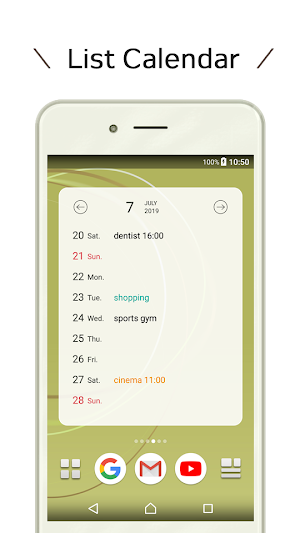 Calendar & Memo - List Grid Calendar Widget Screenshot 0