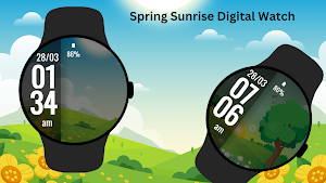 Spring Sunrise Digital Watch Screenshot 1