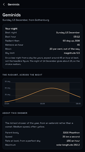 Umbra: Sky Almanac & Alerts Screenshot 0