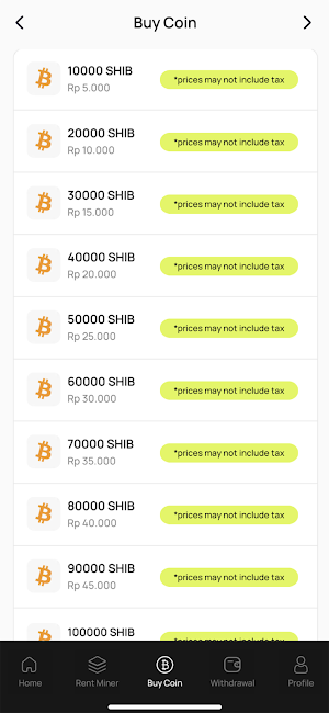 SHIB Cloud Miner Screenshot 2