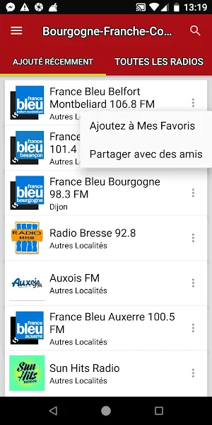 Stations Radio de Bourgogne-Franche-Comté - France Screenshot 1