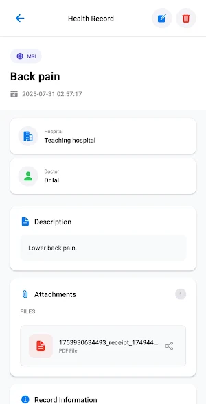 Health Record Screenshot 3