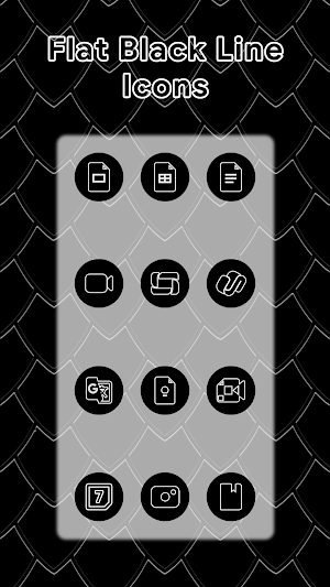 White On Black Line Icons Screenshot 1
